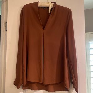 Beautiful rich brown long sleeve blouse